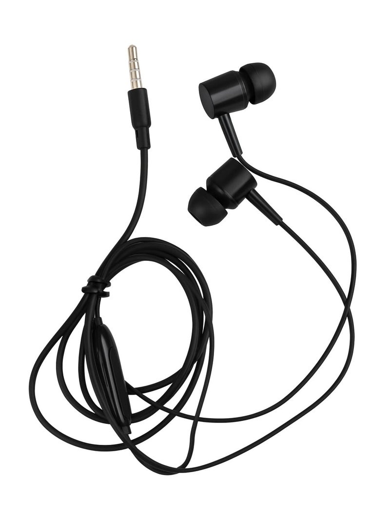سماعة أذن سلكية ستيريو هاي فاي  - صوت نقي، مايك مدمج، تصميم مريح - لون اسود
