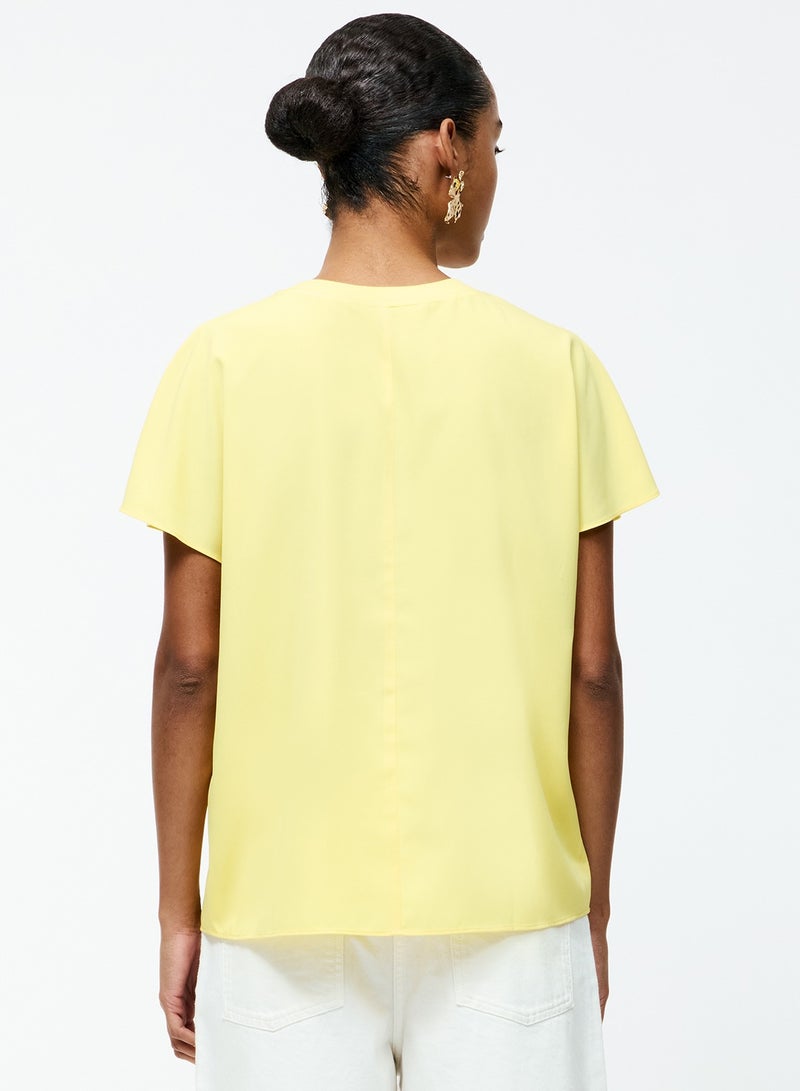 French Connection Capriana Crepe Crew Neck Top - Image 3