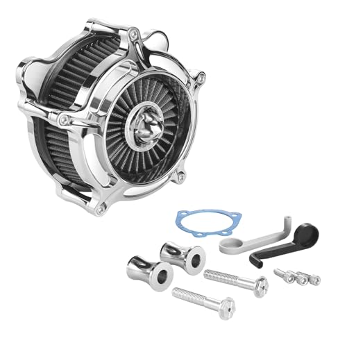 HEYOMOTOR Air Filter Cleaner for Harley Davidson Softail Touring Street Road King Glide Trike for Harley Davidson Air Intake Filters for Softail Dyna 9315 Touring 0107 Grey - Image 3