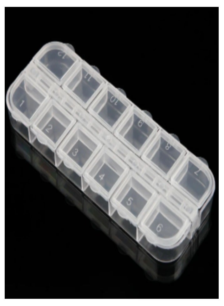 SOLASTA 12 Grids Plastic Organizer Box for Clear Craft Storage Bead Organizer Box Earring Organizer Travel Pill Organizer Jewelry Organizer Storage Boxes Screw Seed  - Image 1