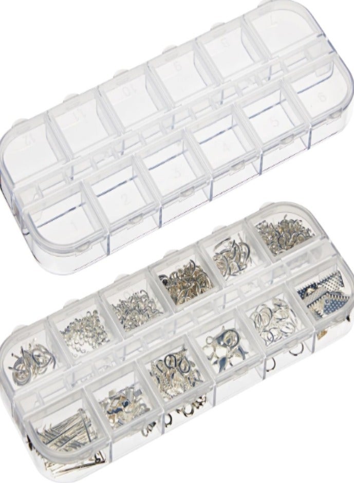 SOLASTA 12 Grids Plastic Organizer Box for Clear Craft Storage Bead Organizer Box Earring Organizer Travel Pill Organizer Jewelry Organizer Storage Boxes Screw Seed  - Image 4