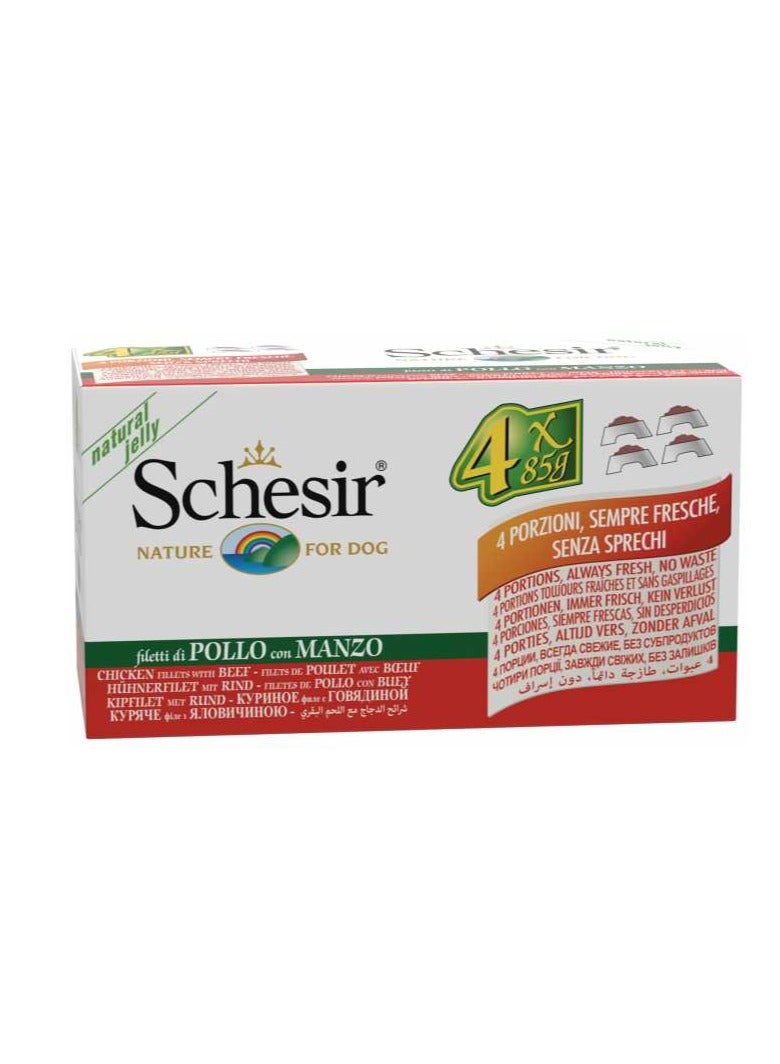 Schesir Dog  Wet Food-Chicken Fillets With Beef 6x50g  - Image 1