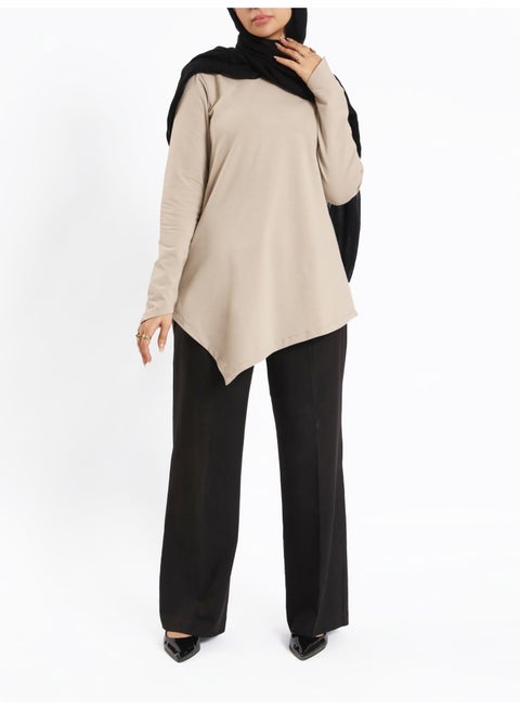 Pointelle Long-Sleeve Basic Top