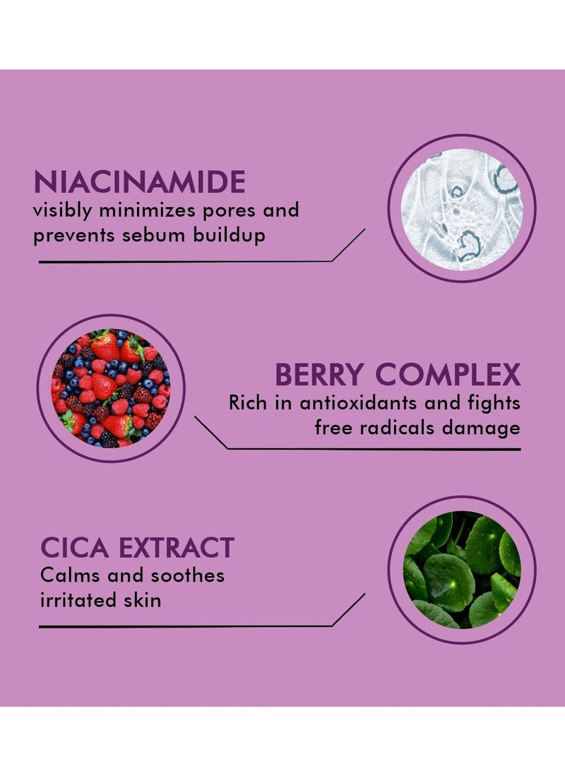 كيميائي واعي غسول الوجه برايت بيري برايت من كونشس كيمست، 100 مل، قناع الوجه 50 جم مع مستخلصات التوت النياسيناميد، عبوة من قطعتين - Image 3