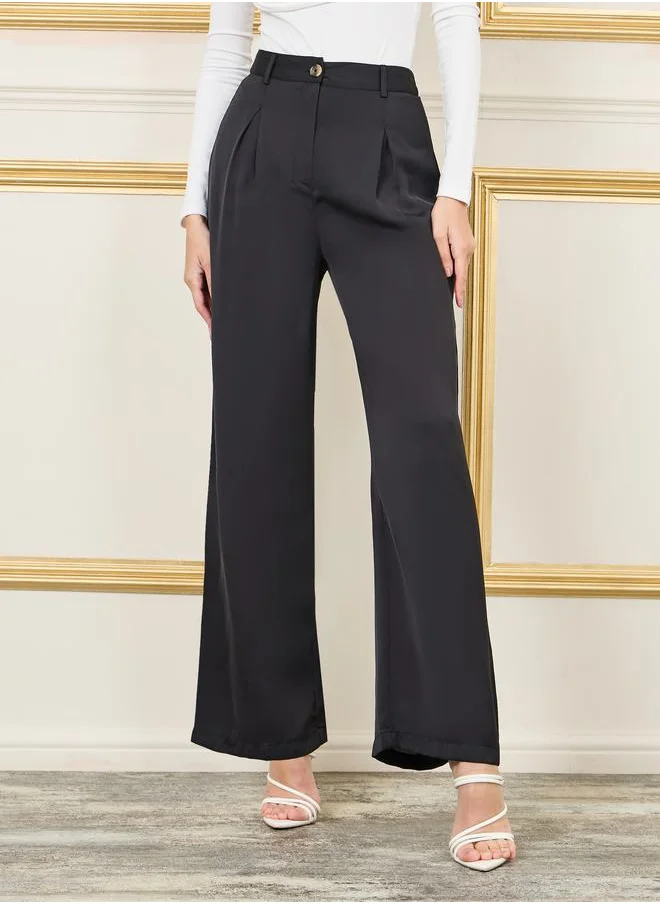 ستايلي Satin High Rise Wide Leg Pants