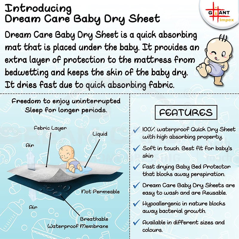 GIANT IMPEX Extra Absorbent Waterproof Quick Dry Sheet,Baby Bed Protector - Size Large / 140X100 Cms - Salmon Rose - Image 4