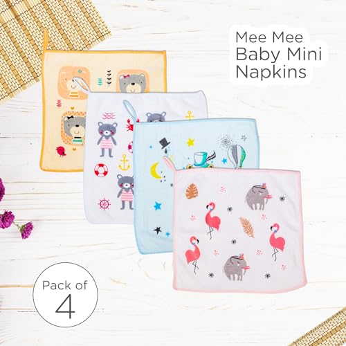 Mee Mee Baby Napkin for Newborn, Washcloth for Baby|Reusable, Absorbent,Soft Face Towels for Babies (PK-4) - Image 2