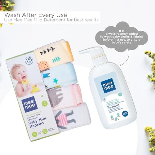 Mee Mee Baby Napkin for Newborn, Washcloth for Baby|Reusable, Absorbent,Soft Face Towels for Babies (PK-4) - Image 5