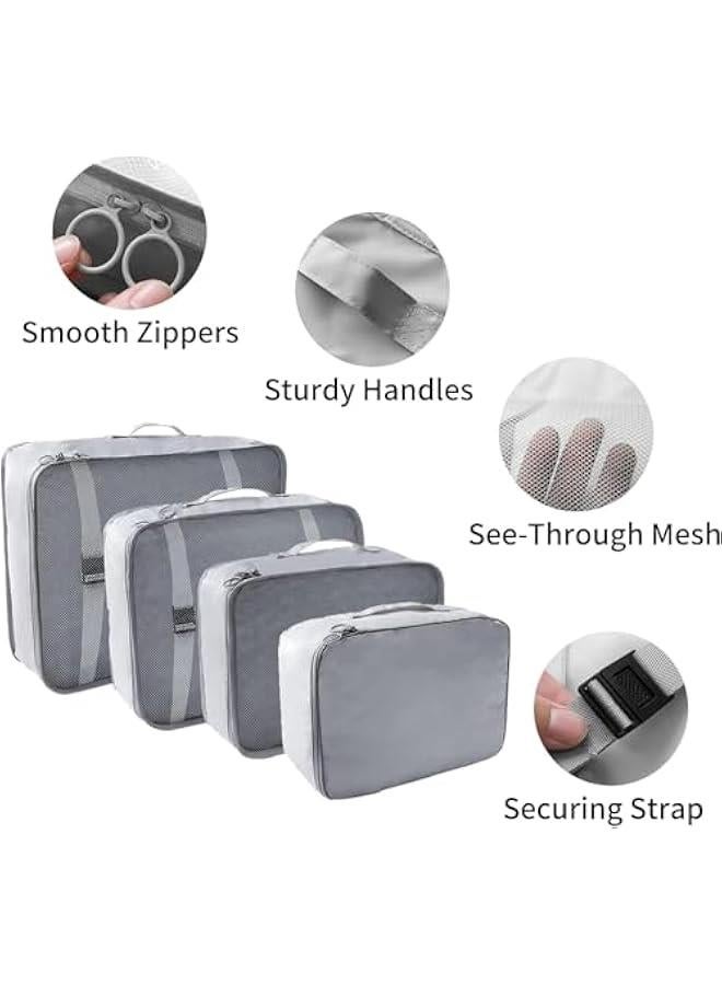 HOOKOR 10 Set Packing Cubes for Suitcases,Packing Cubes with Clothing Bag, Accessories Bags Packing Cubes for Travel Luggage Organizer for Women Men (Grey) - Image 4