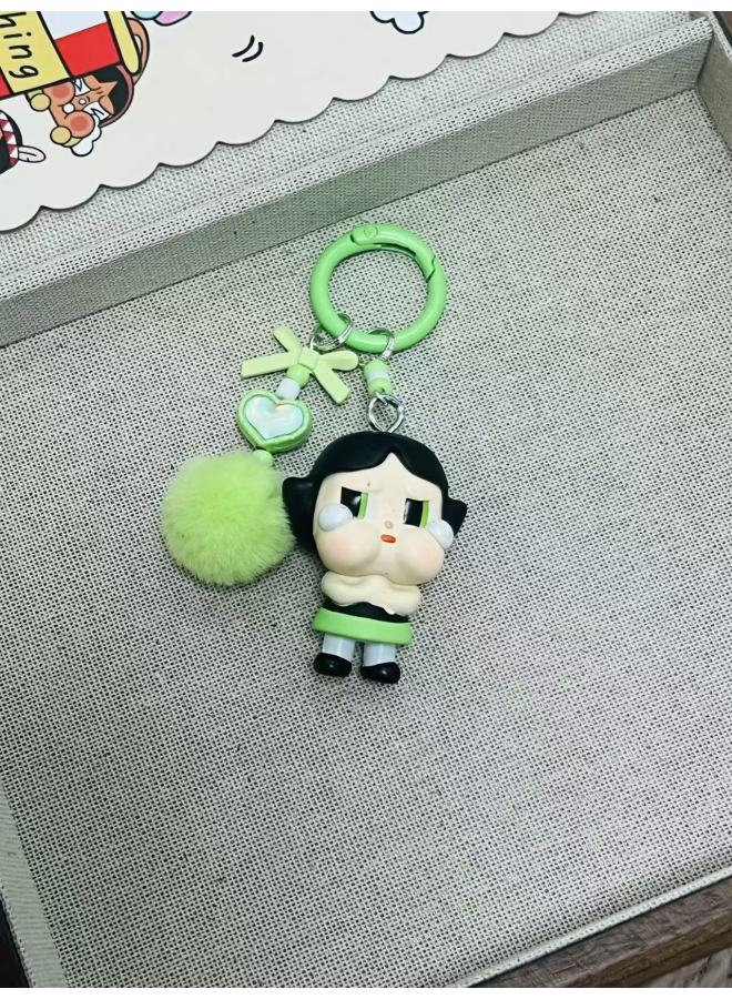 Genuine Crybaby Cry Baby Flying Little Police Series Bag Pendant Pendant Car Keychain Trendy Play Gift-Color:Crying Baby Furry-Height:Change Baby Cute Grains About 4 Cm Keychain With Small Drip Flow  - Image 1