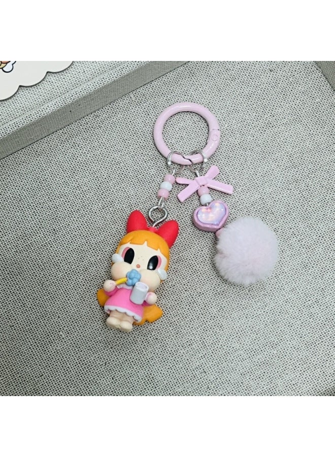 Genuine Crybaby Cry Baby Flying Little Police Series Bag Pendant Pendant Car Keychain Trendy Play Gift-Color:Crying Baby Furry-Height:Change Baby Cute Grains About 4 Cm Keychain With Small Drip Flow  - Image 3