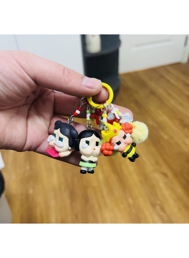 Genuine Crybaby Cry Baby Flying Little Police Series Bag Pendant Pendant Car Keychain Trendy Play Gift-Color:Crying Baby Furry-Height:Change Baby Cute Grains About 4 Cm Keychain With Small Drip Flow  - Image 2