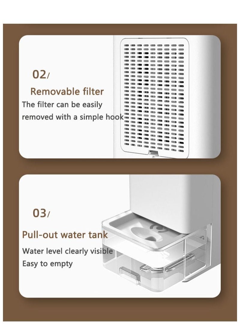 Arabest - Dehumidifier Home Basement Small Dehumidifier Dehumidifier White - Image 1