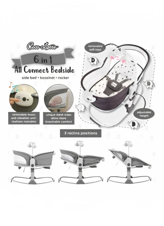 Toys4you - Baby Rocker Deluxe 6 In 1 Rocking Bassinet Multifunctional Bassinet For Newborn Boy Girl For The Age 0 To 12 Month - Image 1