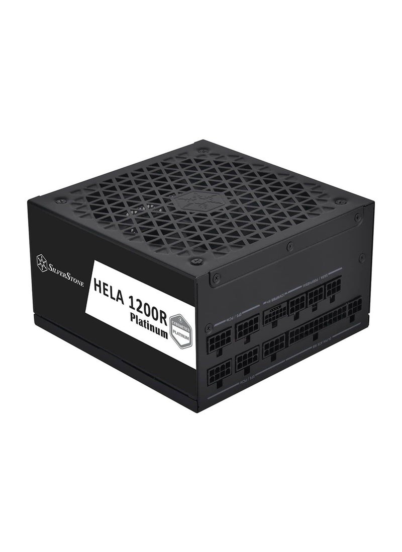 SilverStone Hela 1200R Fully Modular ATX Power Supply, Cybenetics Platinum, 1200W Max Output Power, Gen5 12VHPWR PCIe Connector, 135mm Silent FDB Fan, Active PFC, SST-HA1200R-PM  - Image 1