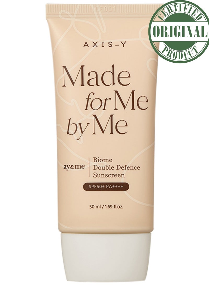Axis-Y Double Defense Biome Sunscreen SPF 50+ PA++++ sun damage, dark spots, uneven tone - Image 1