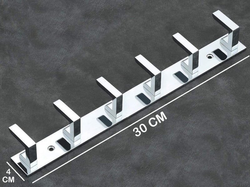 iSTAR 6 Pin Bathroom Cloth Hooks Hanger Wall Bedroom Bathroom Robe Hooks Rail for Hanging KeysClothesTowel Steel Hook - Image 2