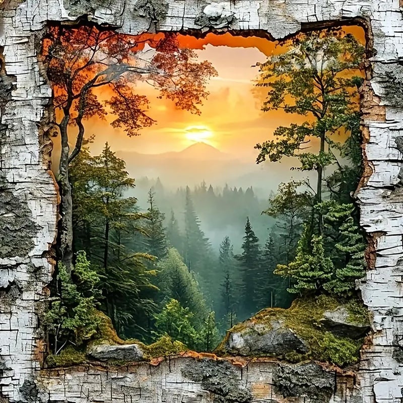 CHWGLFGG 5D Diamond Art Kits for Adults Beginners, Forest Landscape Diamond Painting Kits, DIY Full Round Drill Paint by Diamonds Dot Gem Art for Adults, Home Wall Decor 13.7X 13.7 Inch - Image 1