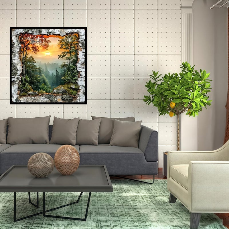 CHWGLFGG 5D Diamond Art Kits for Adults Beginners, Forest Landscape Diamond Painting Kits, DIY Full Round Drill Paint by Diamonds Dot Gem Art for Adults, Home Wall Decor 13.7X 13.7 Inch - Image 2