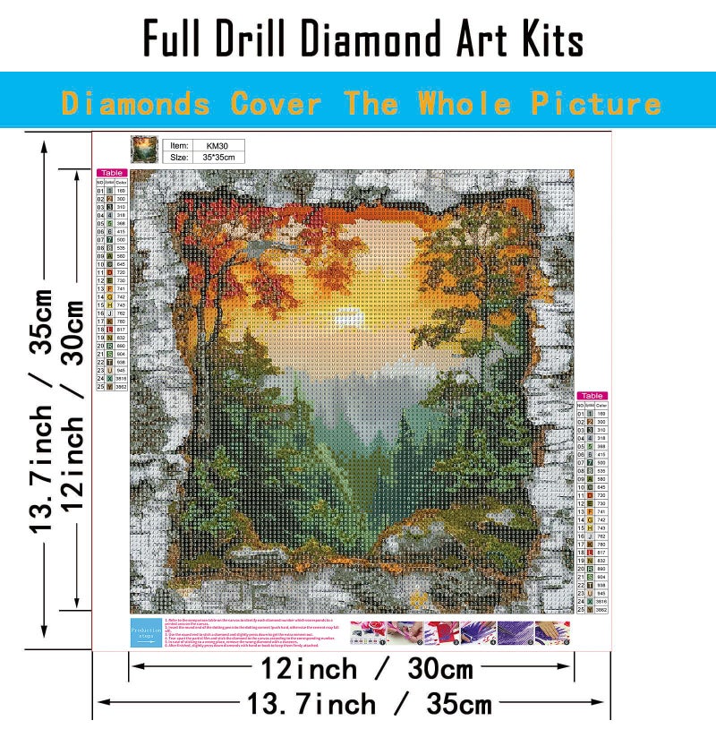 CHWGLFGG 5D Diamond Art Kits for Adults Beginners, Forest Landscape Diamond Painting Kits, DIY Full Round Drill Paint by Diamonds Dot Gem Art for Adults, Home Wall Decor 13.7X 13.7 Inch - Image 5