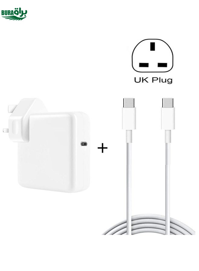 BURAQ 2 in 1 PD 30W USB-C / Type-C + 3A PD 3.0 USB-C / Type-C to USB-C / Type-C Fast Charge Data Cable Set, Cable Length: 2m, UK Plug - Image 1