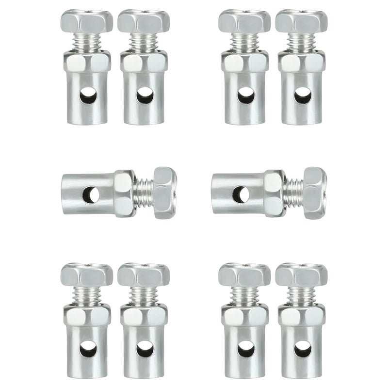 YOXUFA 10 PCS Universal Clutch Brake Throttle Cable Ends Stops 18 Cable Clamps Lock Repair Assembly for Go Kart Motorcycle Lawn Mower Motorized Bike Bicycle Scooter Garden Tractor Parts Silver