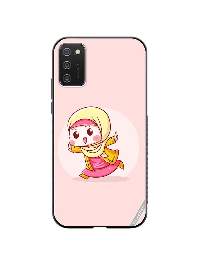 VR CREATIVE Protective Case Cover For Samsung Galaxy A03s Cute Lady In Hijab Design Multicolour - Image 1