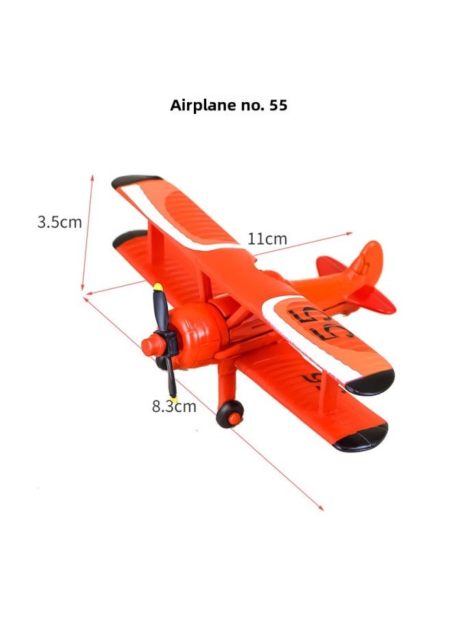 Aircraft Story Alloy Toy No.12 No.3 No.23 Aircraft Children's Model Yellow Gift Collection-Color:The 55 Aircraft. - Image 1