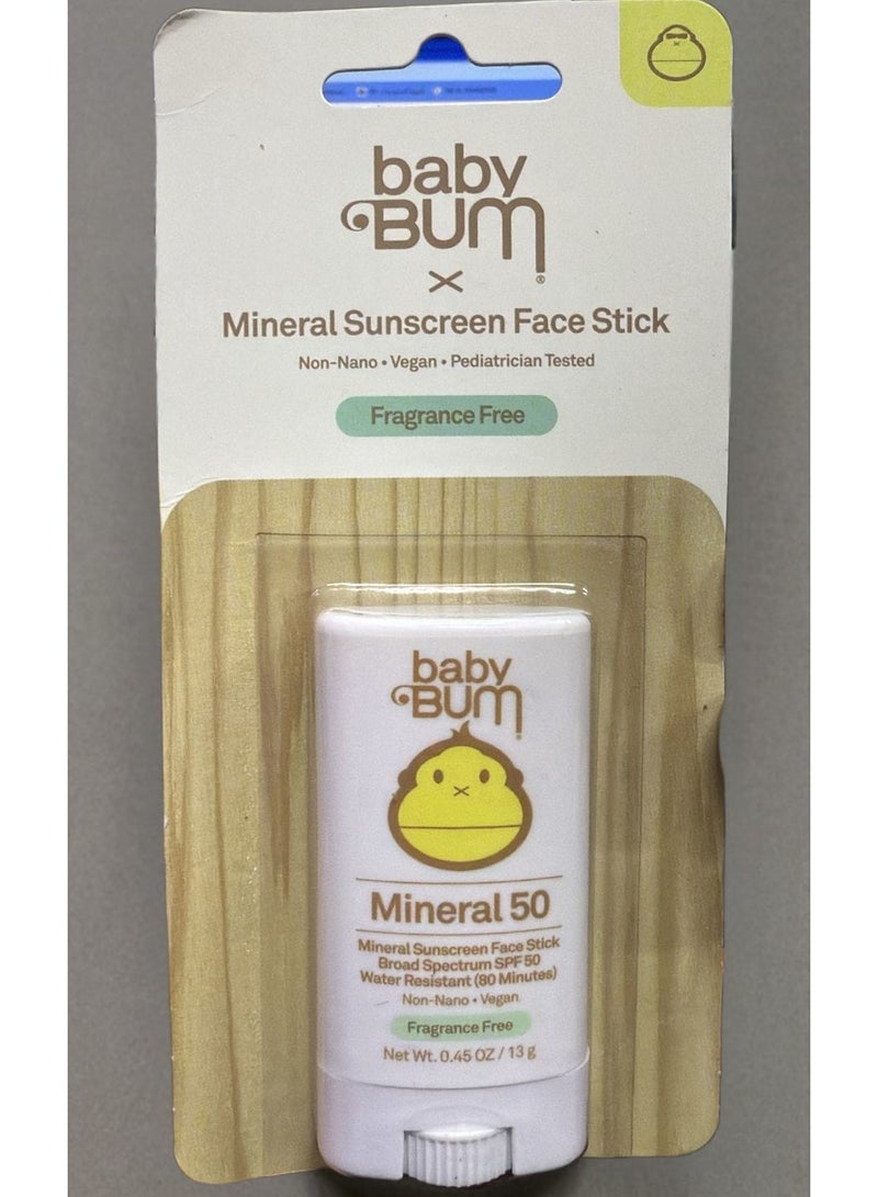 Sun Bum Baby SPF 50 Sunscreen Stick, Mineral Roll-On UVA/UVB Face and Body Protection for Sensitive Skin, Fragrance Free, Travel Size, Unscented, 0.45 Oz - Image 1