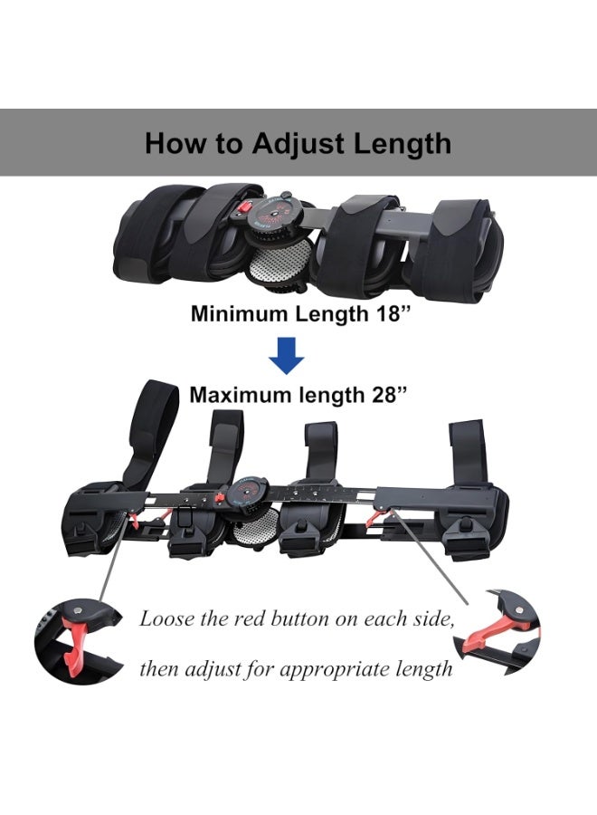 دعامة الركبة المفصلية الاحترافية مع حزام كتف - مثبت جانبي للساق للتعافي ما بعد الجراحة - تحكم دقيق في زاوية الحركة (ROM) لإصابات الأربطة الصليبية والجانبية - ثبات فائق ضد الانزلاق للرجال والنساء - Image 5