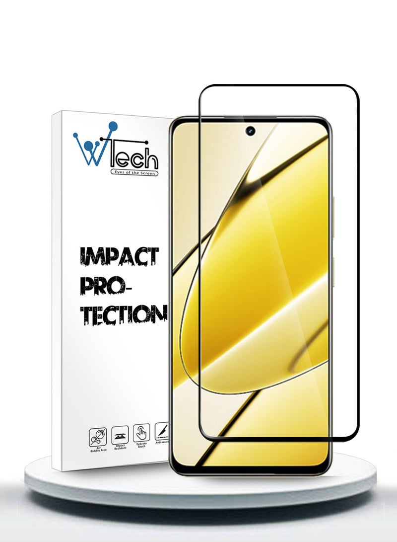 Wtech Infinix Hot 60 2025 Premium E2E Full Glue Full Cover Tempered Glass Screen Protector (MSGECN) - Clear/Black - Image 1