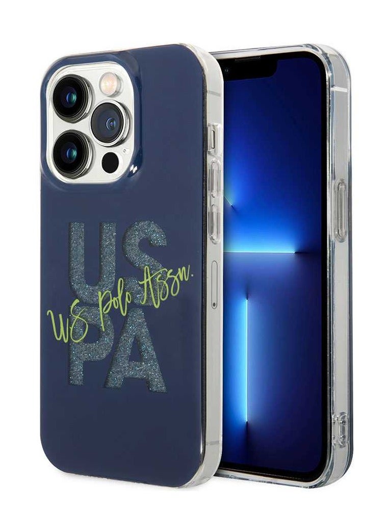 U.S.Polo IML Glitter Script Hard Case for iPhone 14 Pro Max (6.7") - Navy - Image 4