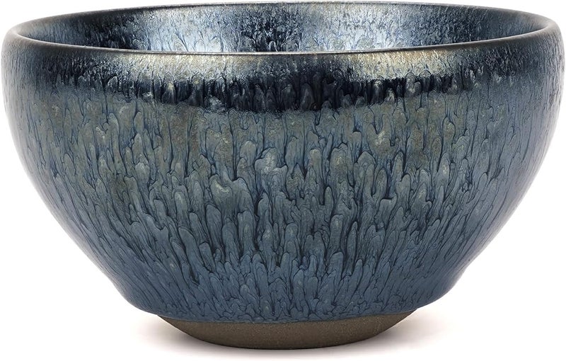 Linkdiea Ceramics Soap Shaving Bowl Traditional Wet Beard Art of Shaving Bowl Cream Shaver Bowl for Men Blue