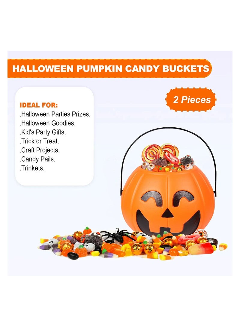 Highland 2 Piece Pumpkin Bucket Trick or Treat Candy Holder - Image 3