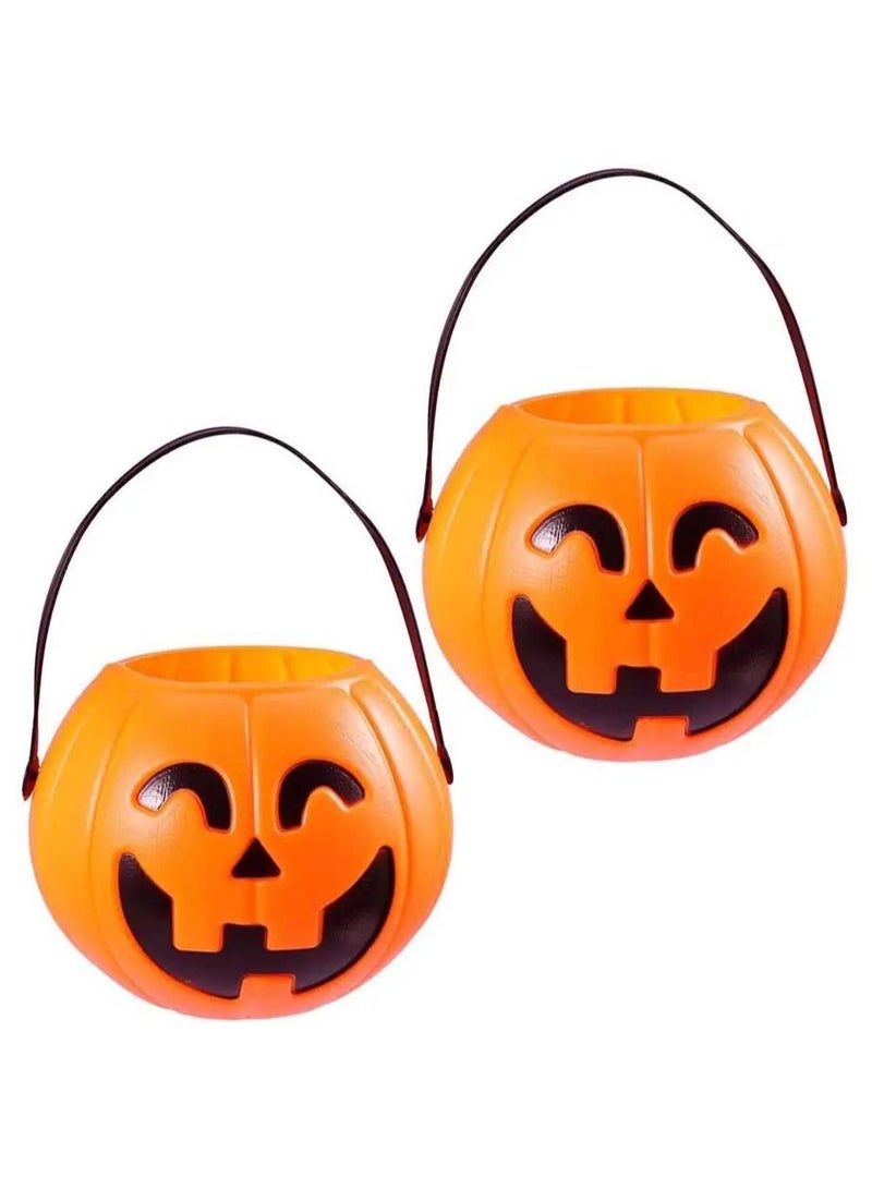 Highland 2 Piece Pumpkin Bucket Trick or Treat Candy Holder - Image 1