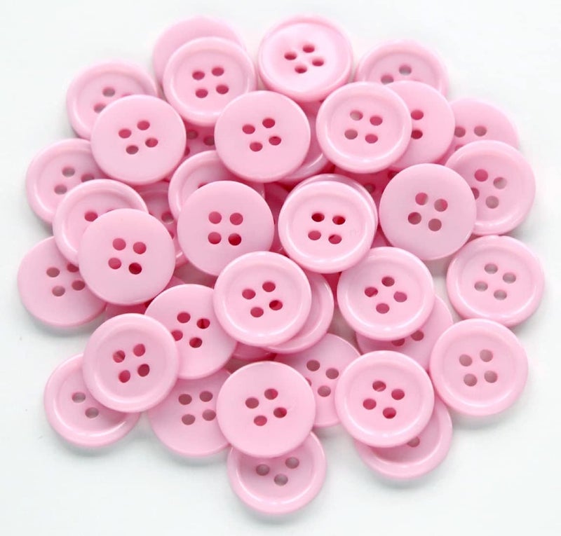 GANSSIA 5/8" (15mm) Sewing Flatback Buttons Pink Color Buttons for Sewing DIY Crafts Pack of 160 Pcs - Image 1