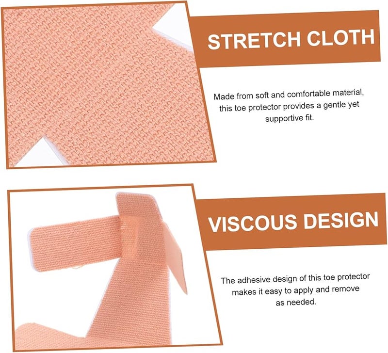 Beige Toe Protector Patches 6pcs For Bunion Relief Sports Toe Separators Adhesive Design - Image 2