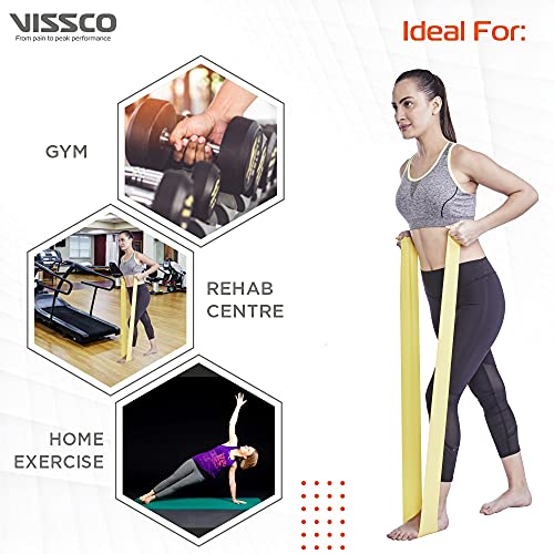 Vissco Active Band Physical Resistance Band for Exercise, Workouts, Gym, Stretching, Yoga, Strengthening of Muscles & Joints - Light Resistance (Yellow) - Image 4