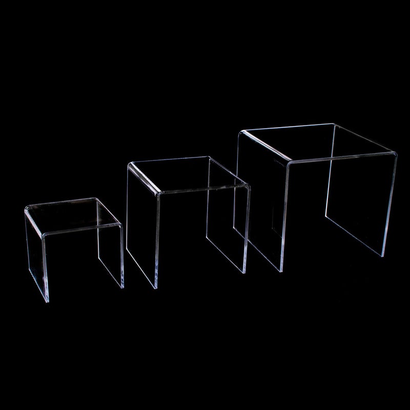 Super Z Outlet Clear Acrylic Riser Set of Three (3-Inch, 4-Inch, 5-Inch) (2Count) - Image 2