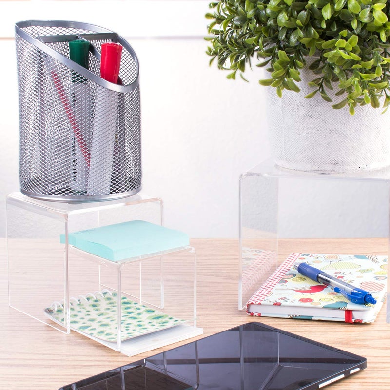 Super Z Outlet Clear Acrylic Riser Set of Three (3-Inch, 4-Inch, 5-Inch) (2Count) - Image 5