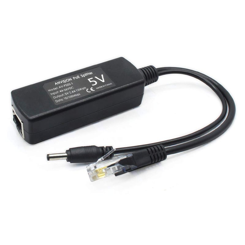 ANVISION 2-Pack 5V PoE Splitter, 48V to 5V 2.4A Adapter, Plug 3.5mm x 1.35mm, 5.5mm x 2.1mm connector, IEEE 802.3af Compliant, for IP Camera and more - Image 4