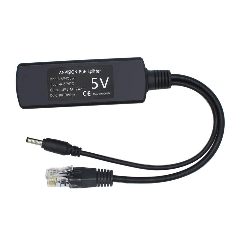 ANVISION 2-Pack 5V PoE Splitter, 48V to 5V 2.4A Adapter, Plug 3.5mm x 1.35mm, 5.5mm x 2.1mm connector, IEEE 802.3af Compliant, for IP Camera and more - Image 5