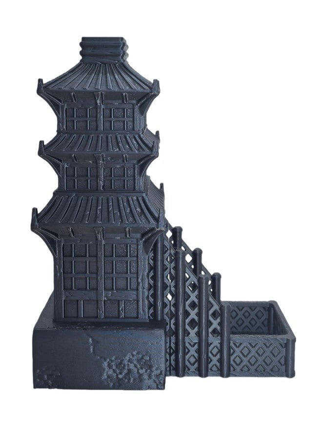 XJPONGC Temple Dice Dice Tower Dungeons and Dragons RPG Tabletop Roleplaying Game Jail DND (Random 7PCS D20 Dice Set Included) (Black) - Image 3