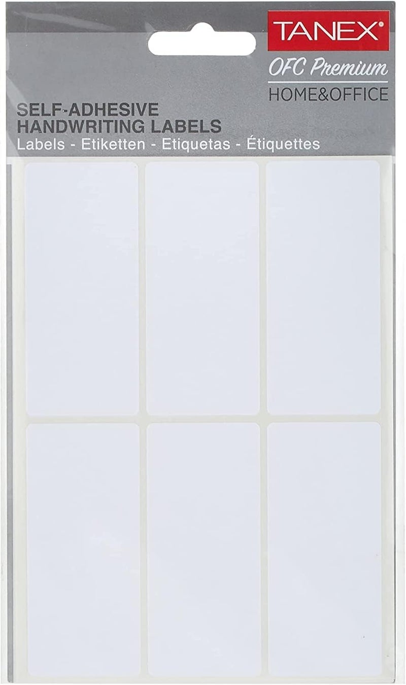 TANEX ADHESIVE LABELS 33MMX74MM 6X10 LABELS WHITE - Image 1