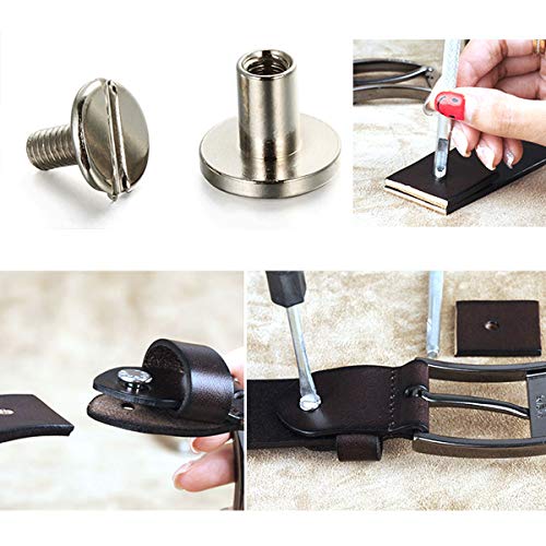 Teng Lang 50-Sets Screw Post Metal Chicago Screws Binding Screw Leather Screw Nail Rivet Button Solid Belt Tack Screw (Silvery, 5/16 Inch) - Image 4
