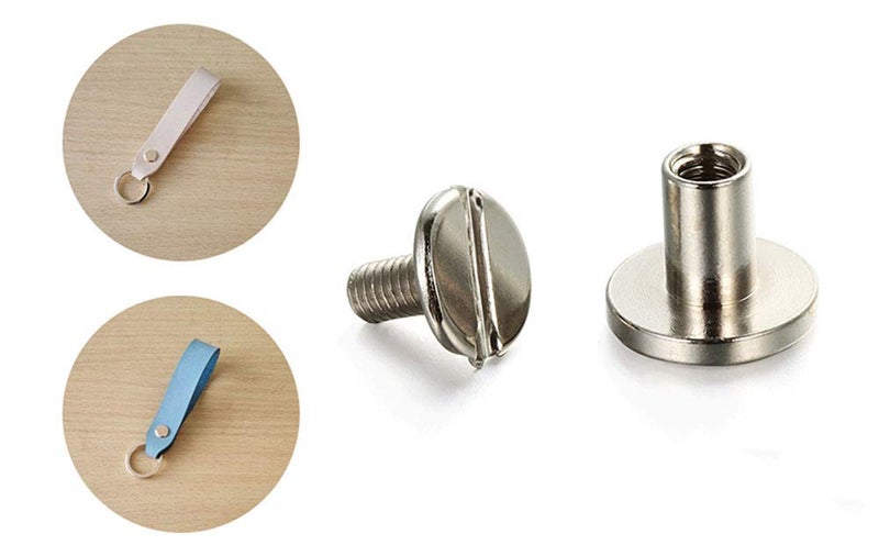 Teng Lang 50-Sets Screw Post Metal Chicago Screws Binding Screw Leather Screw Nail Rivet Button Solid Belt Tack Screw (Silvery, 5/16 Inch) - Image 3