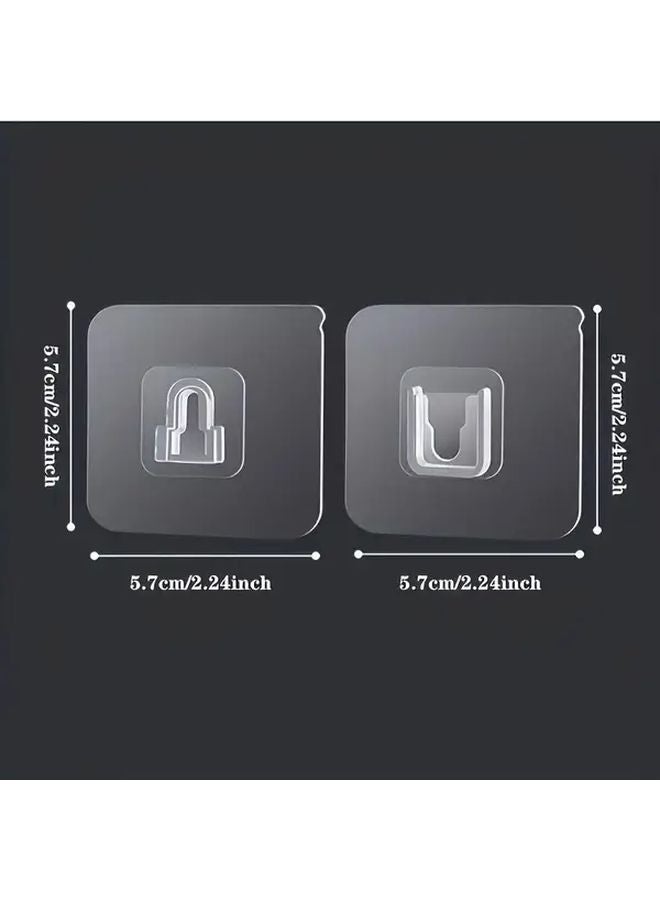 20pcs Transparent Heavy Duty Adhesive Wall Hooks No Drill Waterproof Multi Purpose Hangers - Image 4