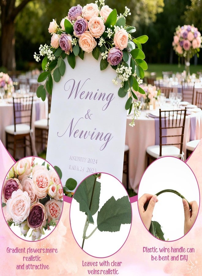Geosar 24 Bundles Artificial Peonies Flowers Fake Silk Peony Bouquet Faux Peonies Flowers Bulk for Decoration Vase Floral Arrangements Wedding Party Table (Dusty Rose,Champagne Pink) - Image 3