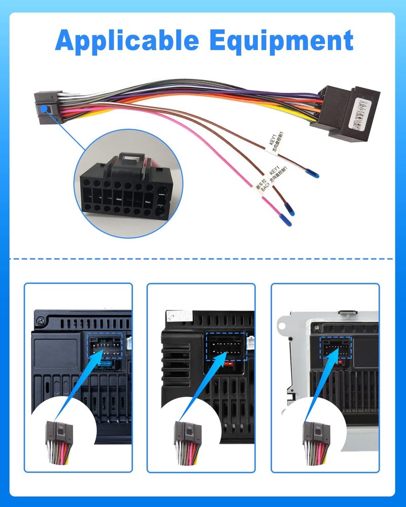 Hikity 16 Pin Wiring Harness ISO Adapter for Android Car Radio - Image 4