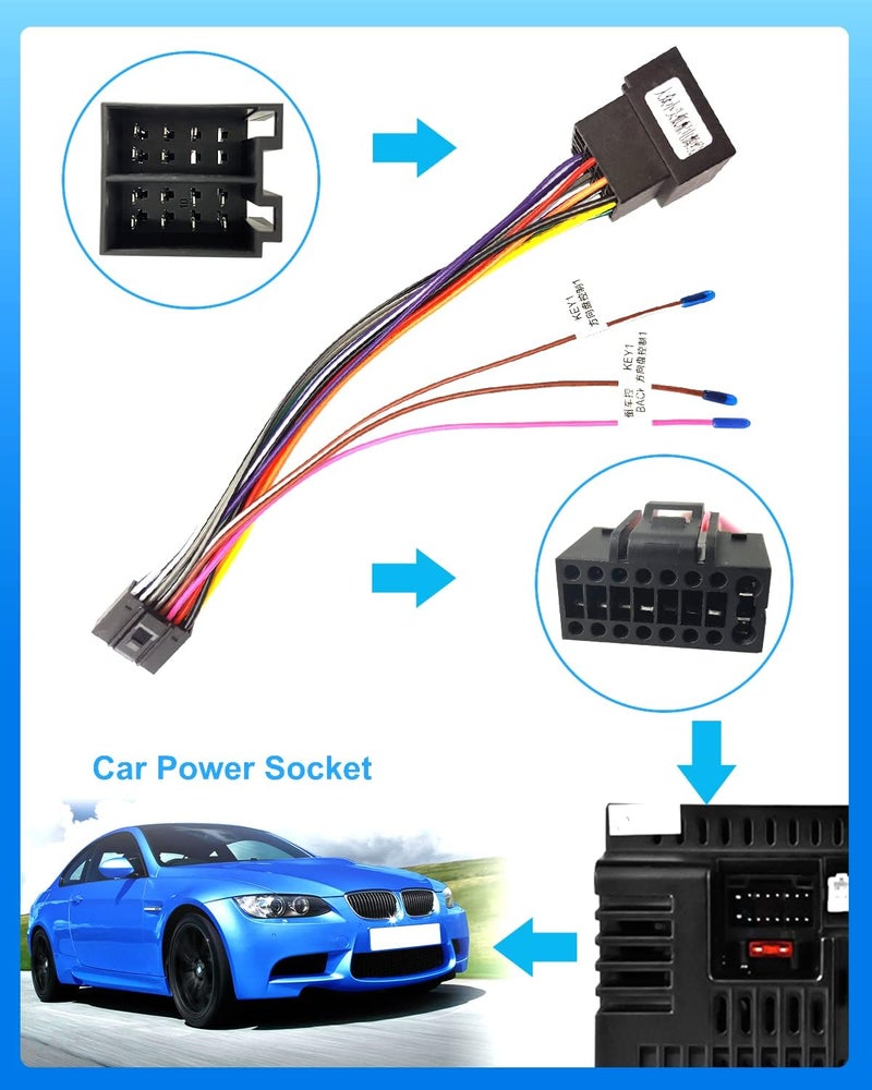 Hikity 16 Pin Wiring Harness ISO Adapter for Android Car Radio - Image 5